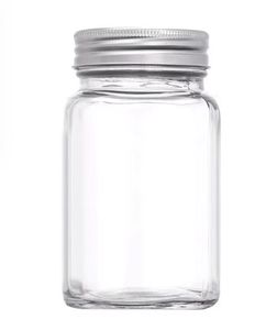 Modern <b>Glass</b> Jar With Metal Lid For Pantry <b>Storage</b> Dry Ingredients Kitchen Organization Decorative Countertop Household Jar - Product Image 2