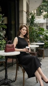 Conjunto de Vestido de Oficina de Algodón Premium para Mujer, Vestido Midi Elegante e Informal para el Trabajo, Transpirable, Ecológico, con Logotipo Personalizado, OEM, ODM, Venta al Por Mayor - Product Image 6