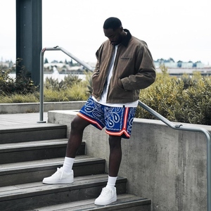 Shorts de sport personnalisés en maille imprimée motif cachemire pour hommes, shorts de basketball sublimés, vêtements de sport légers, fournisseur USA - Product Image 4