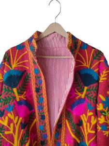 Chaqueta de Mujer Ecológica, Transpirable, de Secado Rápido, Antiarrugas, Acolchada de Algodón, Kantha Sanganeri Jaipuri, Otoño Invierno, Floral - Product Image 5
