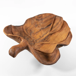 Bol de service en bois au look naturel, design élégant en forme de feuille, idéal pour les intérieurs rustiques de ferme ou de cuisine traditionnelle, en promotion - Product Image 1