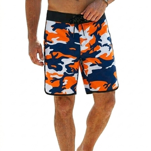 <b>Men's</b> Camouflage Print Quick Dry Board <b>Shorts</b> Mid Waist Drawstring Casual Swimwear Orange Navy <b>White</b> Patterned <b>Short</b> <b>Shorts</b> - Product Image 3