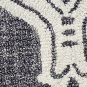 Tapis en laine gris anthracite ivoire à rayures horizontales, antidérapant, écologique, pour salon et salle de bain - Product Image 4