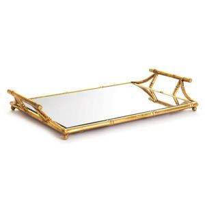 Premium Gold Metal <b>Mirror</b> Serving Storage <b>Tray</b> Luxury Decorative Serving Platter For Hotels Wedding Gift Modern Home Accessories - Product Image 1