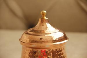 Conteneur à épices en cuivre artisanal de haute qualité avec couvercle, hermétique, design oriental, forme ronde, pour la cuisine, idéal pour offrir - Product Image 5