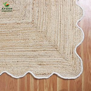 Alfombras Rectangulares Tradicionales de 240x300cm, Personalizables, con Borde Festoneado, Hechas a Mano con Yute, para Comedores Formales - Product Image 5