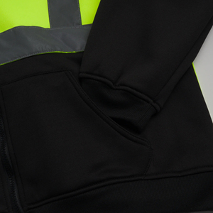 OEM Customized High Visibility Safety Reflective <b>Zip</b> <b>up</b> Hoodie Construction Zipper <b>Jacket</b> Hi Viz Work Men Hoodie - Product Image 6