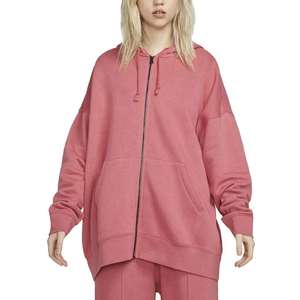 Sweat à capuche zippé oversize personnalisé pour femme, style streetwear, couleur unie, épaules tombantes, coupe ample, en molleton de coton uni - Product Image 1