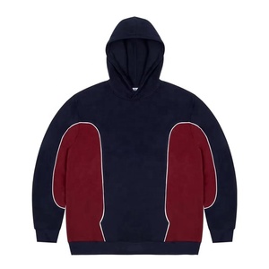 เสื้อฮู้ดดี้ทรงโอเวอร์ไซส์ สีตัดต่อ แต่งขอบด้วยผ้าปักลาย  ปักโลโก้ตามสั่ง สำหรับผู้ชาย เนื้อผ้าหนา คุณภาพสูง สไตล์สตรีทแวร์ - Product Image 4