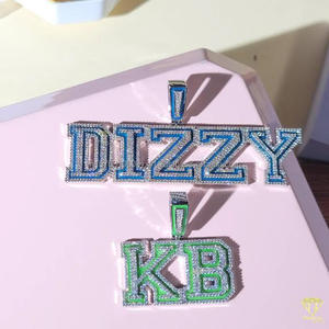 จี้เพชรบลูมอยส์ซาไนต์ "DIZZY" สไตล์ฮิปฮอป พร้อมสร้อยคอเทนนิสชุบทองคำขาว สำหรับผู้ชาย - Product Image 6