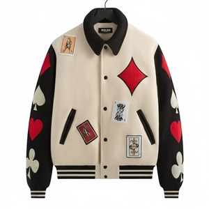 Chaqueta de Cuero Bordada de Diseño Personalizado, Chaqueta de Motero de Cuero Genuino, Servicio de Muestras de Fábrica OEM ODM Premium - Product Image 6