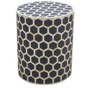 Mesa de Cajones con Incrustaciones de Hueso de ILAHI, Diseño Moderno con Detalles de Ágata, Almacenamiento de Tres Niveles, Mueble Portátil para el Hogar - Product Image 6