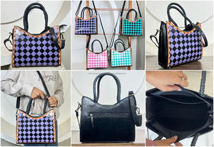 Sacs à main de luxe de marque, nouveaux, 2025, sacs à main de créateur, cuir à carreaux fait à la main, sac de voyage, sac bandoulière, sac à main de luxe pour femmes, sacs fourre-tout - Product Image 3