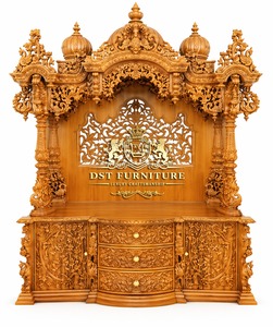 White & Gold Wooden Temple for Home Buy Wooden Handmade White Puja <b>Mandirs</b> White Teak Wood Temple Puja Mandir USA Factory SaleUK - Product Image 5