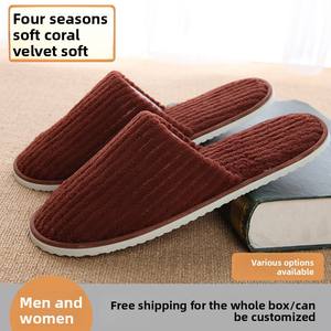 Pantuflas Personalizadas Antideslizantes de Terciopelo Coral/Corte de Terciopelo para <span class=keywords><strong>Hotel</strong></span>, Resort y <span class=keywords><strong>SPA</strong></span> - Product Image 3