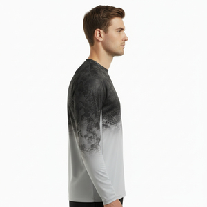 Nueva Camisa de Pesca de Manga Larga para Hombre, Estilo Moderno, Impresión por Sublimación, Color Degradado, 100% Poliéster, Secado Rápido, UPF 50, Estilo Pullover - Product Image 2