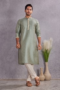 Stylish Heavy Cotton <b>Kurta</b> With Neck Embroidery And Semi Cotton Chudidar Perfect For Wedding Festival And Traditional Wear - Product Image 6