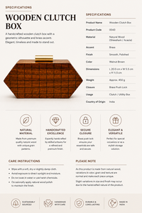 Bolso de Mano Contemporáneo de Madera SAFA INTERNATIONAL, Bolso Geométrico Tipo Caja, Hecho a Mano, Artesanía Natural, Bolsa de Regalo para Fiestas y Días Festivos - Product Image 4