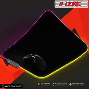 แผ่นรองเมาส์สำหรับเล่นเกม 5 คอร์ RGB 12 โหมดแสง 2 โซน พร้อมฐานยาง - Product Image 6