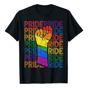 Camisetas de manga corta de talla grande, camisetas extragrandes multicolor a rayas, camisetas personalizadas para hombre, sublimación, ropa gay, camiseta unisex. - Product Image 3