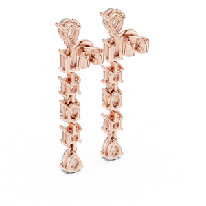 Exclusivo Juego de Pendientes de Diamantes Cultivados en Laboratorio de 2.7CT con Corte Mixto, Chapados en Oro Rosa de 18KT y Rodio, para Uso Diario en la Oficina y Eventos Glamurosos - Product Image 3