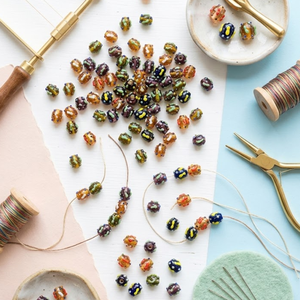 Perles de verre multicolores de designer, forme ovale, 15x20mm |   Perles en vrac pour la fabrication de colliers, fournitures d'artisanat DIY, brin de 8 pouces - Product Image 5