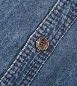 Camisas de Mezclilla Modernas Casuales para Hombre, 100% Algodón, Lavado Medio, Transpirables, Ligeras, a la Moda, Venta al Por Mayor - Product Image 6