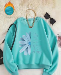 Women's Premium Polyester/Cotton <b>Blend</b> Fleece Sweatshirt-Comfortable & Stylish Waterproof & Windproof for Winter Season - Product Image 2