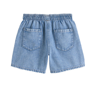 Shorts en jean élastiques taille haute pour enfants, garçons et filles, décontractés, en coton lavé, avec poches - Product Image 2