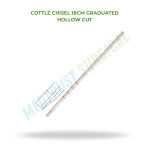 Cinzel Cottle de 18 cm con corte hueco graduado, osteótomo, instrumento quirúrgico para rinoplastia y corte óseo ORL - Product Image 2