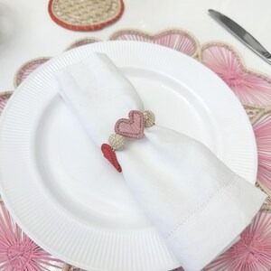 Hermoso Anillo para Servilletas en Forma de Corazón de Ratán Rosa para Eventos, Fiestas, Regalos, Decoración del Hogar, Bodas y Ocasiones Especiales - Product Image 2