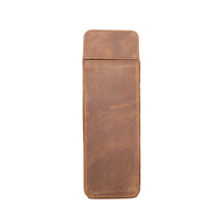 Étui à stylos en cuir vintage personnalisé avec fermeture métallique |   Pochette à crayons faite à la main pour le bureau et l'école