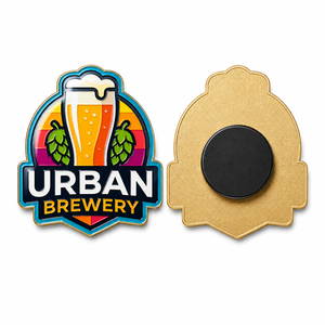 Aimants de réfrigérateur en métal personnalisés pour les marques alimentaires et de boissons - Cadeaux promotionnels de collection avec logo personnalisé - Product Image 1