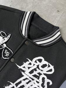 Chaqueta universitaria personalizada para hombre, estilo streetwear, con parches de letras, bordado chenille, apliques, mezcla de lana y forro polar, gruesa, informal, deportiva, para invierno. - Product Image 5