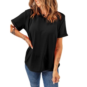 Camisetas de diseño personalizado con impresión de logotipo personalizado Camiseta de manga corta para mujer Proveedor GSM personalizado de BD - Product Image 3