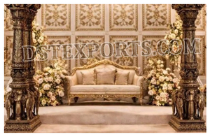 Grand Mandapam de mariage de style temple sud-indien, configuration classique de Mandapam de mariage, Mandapam de mariage sculpté antique de style tamil. - Product Image 4