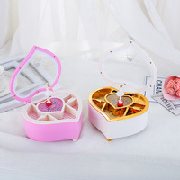 Boîte à musique élégante ovale en cristal avec manivelle, durée de 30 secondes, couleur et logo personnalisables, boîte de rangement rotative dansante pour filles