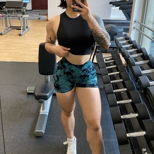 Shorts de compression taille haute sans couture pour femmes, effet push-up, respirants, haute qualité, prix bas, vente en gros - Product Image 5