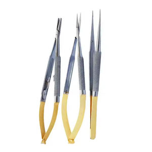 Juego de microcirugía TC Castroviejo, portaagujas, tijeras y pinzas personalizables, kit quirúrgico de acero con certificación CE de Blush Surgical - Product Image 1