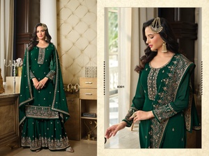 Nouvelle Salwar Kameez Pakistanaise Indienne Traditionnelle en Faux Georgette, Broderie Lourde pour Femme, Tenue de Soirée de Haute Qualité, Prix Vente Chaude - Product Image 2