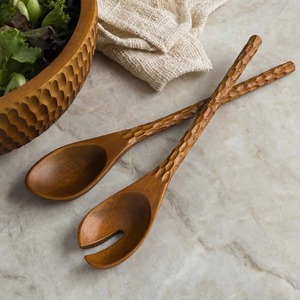 Natural Finish Wooden Salad <b>Servers</b> – Elegant Spoon & Fork for Refined Table Styling - Product Image 2