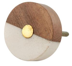 Bouton de poignée en marbre et laiton fabriqué à la main pour armoires, tiroirs et meubles avec un design moderne et élégant - Product Image 2