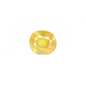 Loose 6.4 Carat Oval Cut Yellow Sapphire Gemstone for Fine Jewelry - Product Image 1