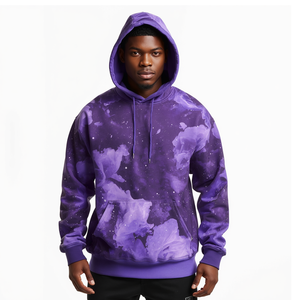 <b>Men</b> Purple Sublimation Hoodie Particle Storm Graphic Oversized Streetwear Fashion Sweatshirt - Product Image 4