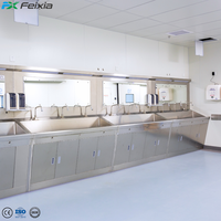 Évier de lavage des mains électrique neuf en acier inoxydable à commande au genou avec capteur automatique pour salle blanche de laboratoire hospitalier