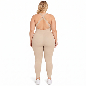 Women's Halter Neck Gym Wear Jumpsuits Sleeveless Plus Size Compression Bodysuit Women Ankle Length <b>Playsuit</b> Yoga Wear Jumpsuit - Product Image 3