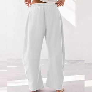 Pantalon de jogging décontracté pour femme en molleton de coton doublé, taille haute, coupe large, avec poches et taille élastique douce, idéal pour le yoga - Product Image 3