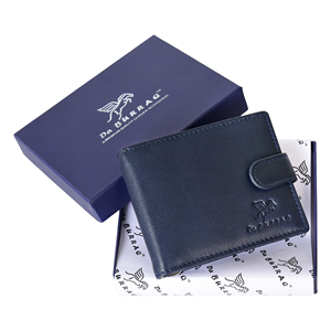 Classic Blue Genuine Leather <b>Mens</b> Money Clip <b>Wallet</b> Snap Fastener Bifold Card Organizer <b>RFID</b> Secure Premium Everyday <b>Wallet</b> - Product Image 6