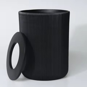 Designer Metal Dust <b>Bin</b> Featuring Smooth Contours For Sophisticated <b>Storage</b> In Living Room Bedroom Kitchen - Product Image 1