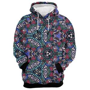 Geometric <b>Pattern</b> Hooded Pullover Sweatshirt Men's Sublimation Printed <b>Knitted</b> Polyester Autumn Streetwear Style - Product Image 1